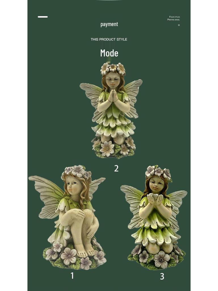 Vintage Flower Fairy Resin Garden Ornament - Angel Sculpture