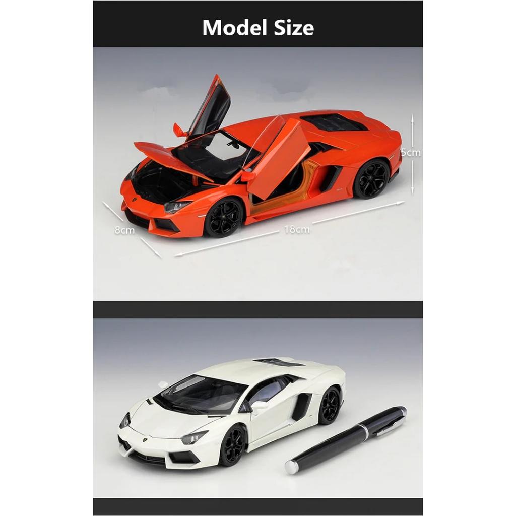 WELLY 1/24 Lamborghini Aventador LP700-4 Alloy Sports Car Model Diecast Metal Racing Car Vehicles Model Simulation Kids Toy Gift