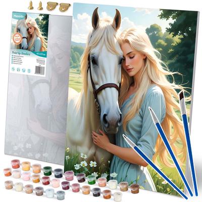 Paint by Numbers Picture 40x50 Cm Massido Portrait of a Woman with a Horse