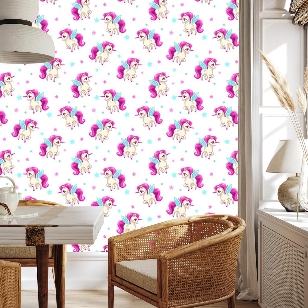 Flying Unicorns and Stars Wallpaper for Living Room and Bedroom 50x1000