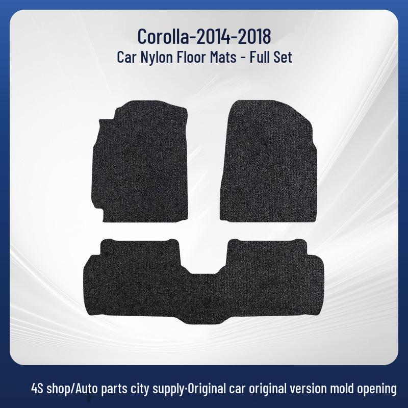 Black Nylon Floor Mats for Toyota Corolla 2014-2018: Durable and Wear-Resistant