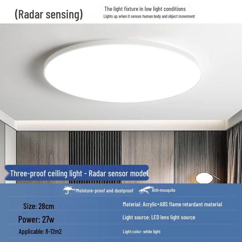 

LED Motion Sensor Ceiling Light for Hotel Corridor, Aisle, Stairwell, Bathroom, Balcony - Sound and Light Controlled, Waterproof, Durable 35cm-36W