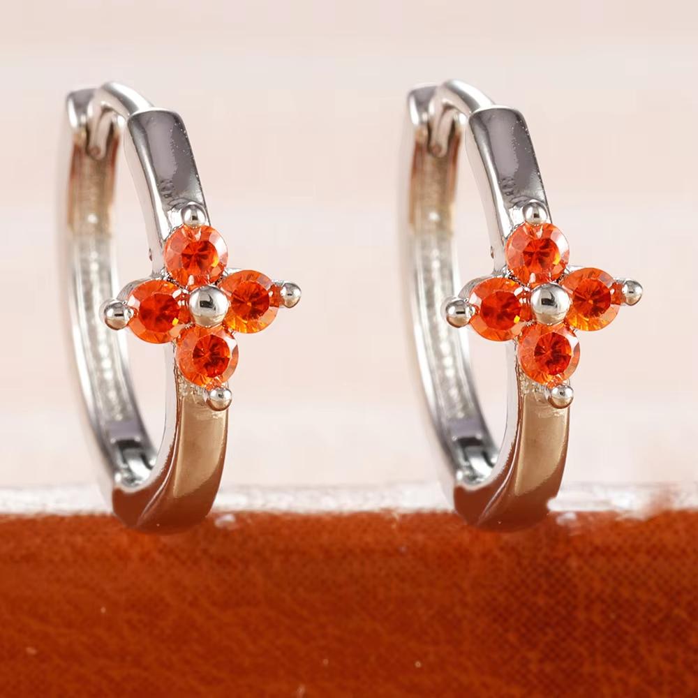 Fashion 6/8/10mm Stainless Steel Zircon Flower Hoop Earring Small Gold Color Circle Hoops Huggie Piercing Earring Trendy Jewelry