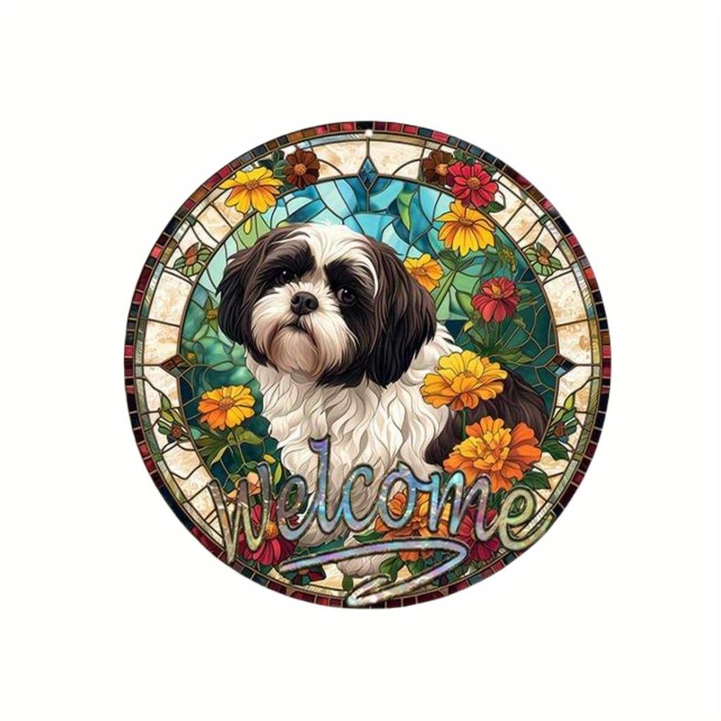 1pc 2d Flat Wood Round Wooden Sign - 20cm Art Painting Wreath Decorative Plates Entrance Decor Gift Mask Theme for Bar Cafe Club Home Room Wall Decor