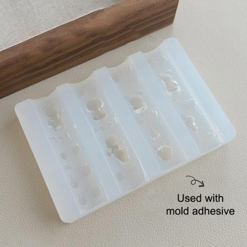 1Pcs Cartoon Christmas Silicone Nail Mold French Style 3D Relief Nail Template Diy Nail Art Decorations Nail Art Mold