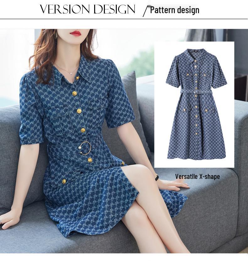 Zeštíhlující džínové šaty plus size - Léto 2024 Dámská móda na jednořadé zapínání