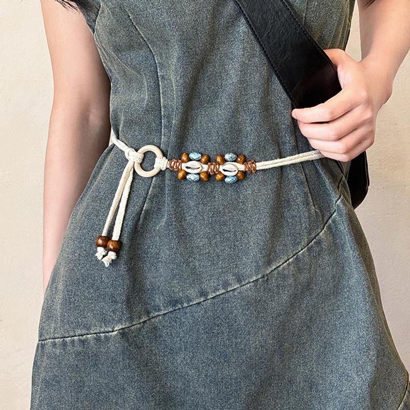 Bohemian Retro Ethnic Style Waist Rope For Women Girls Simple Dress Belt Hand Woven Waist Chain Clothing Accessories Gifts