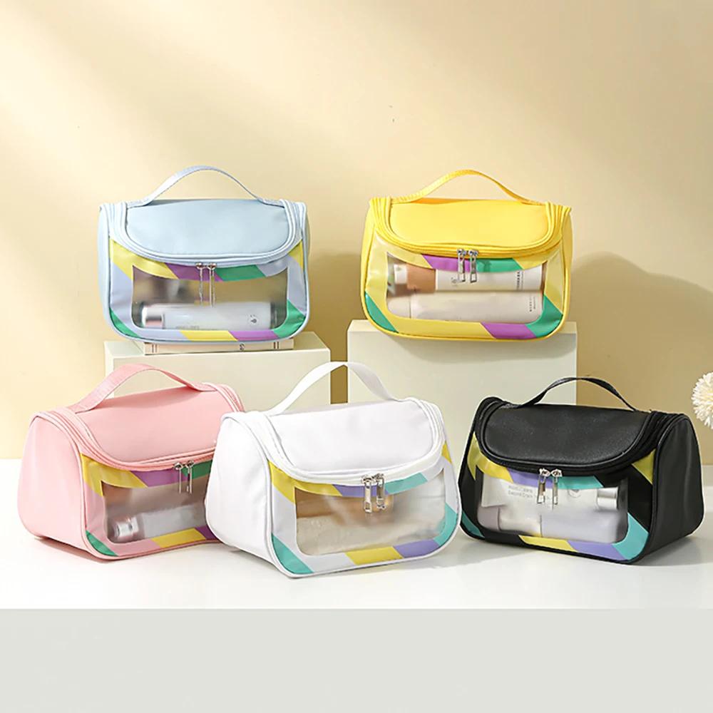 Multifunction Travel Clear Makeup Bag Fashion PVC Wash Cosmetic Bag Waterproof Females Storage Make Up Cases Portable Case