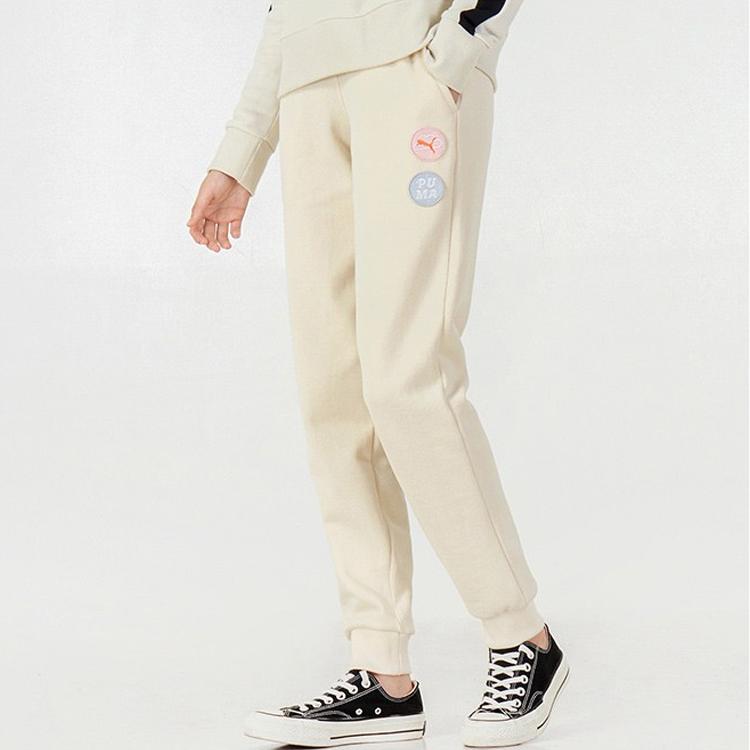 Puma Embroidered Logo Knit Tapered Breathable Sports Pants Women Bottoms 536755-99