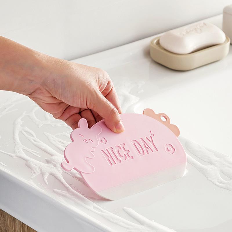 Mini Silicone Squeegee for Countertop, Bathroom Glass, and Washbasin Cleaning розовый