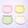 4pcs Multicolor Plastic Cat Bowl Set,Pet Supplies Category,Cartoon Cat-Shaped Design, Non-Slip Bottom To Prevent Slipping