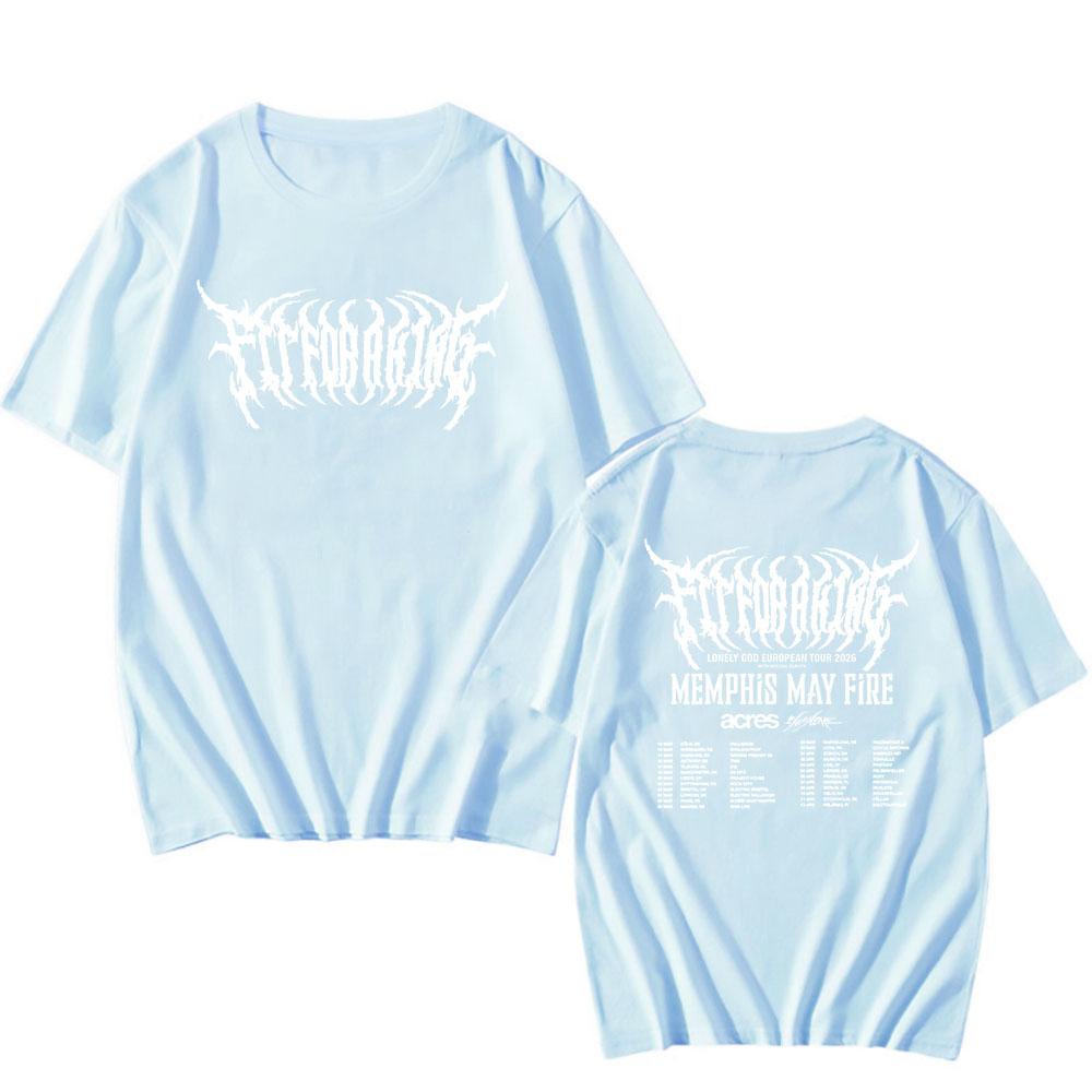 THE LONELY GOD Europa TOUR 2026 T-Shirt Passend für einen König Rockband T-Shirts Kurzarm Rundhals Baumwolle T-Shirts Streetwear Unisex