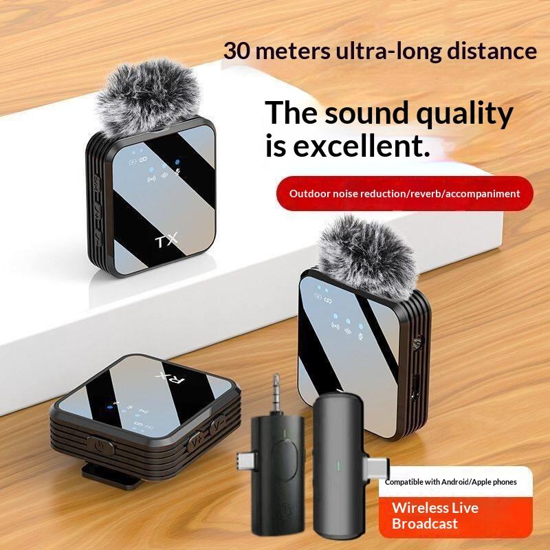 1 Ensemble Mini Microphone Sans Fil Pour Interviews Vlog Microphone Anti-Bruit À Clipser Pour Téléphone Android Caméras