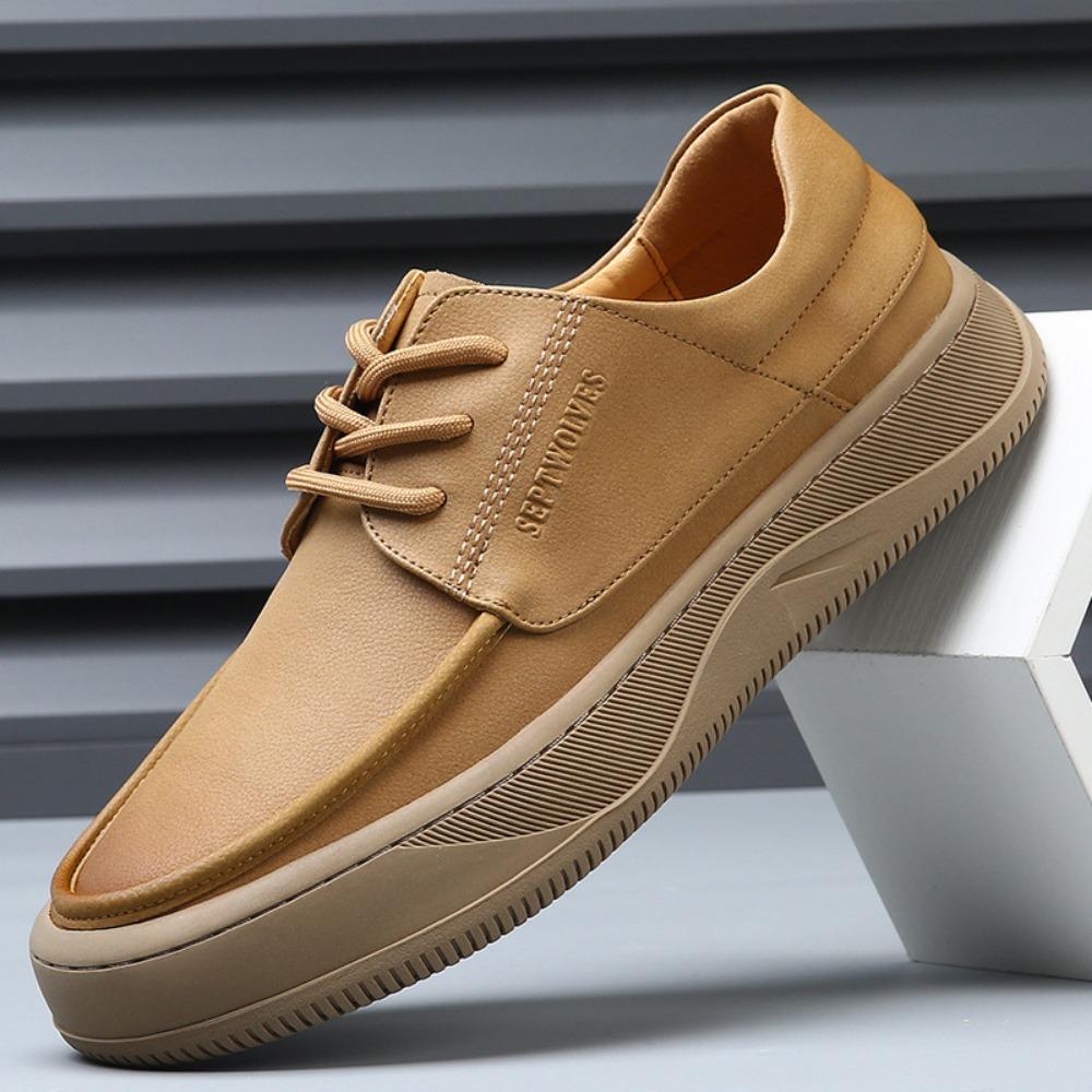 Mens Shoes Fashion Leather Breathable and Versatile Thick Soled Fashionable Casual Leather Shoes for Men Designer Shoes Men