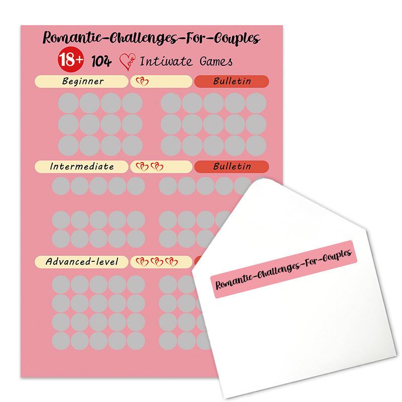 Plakat zdrapka dla kochanków z różnych krajów: Wyzwanie 100 Poz dla Par