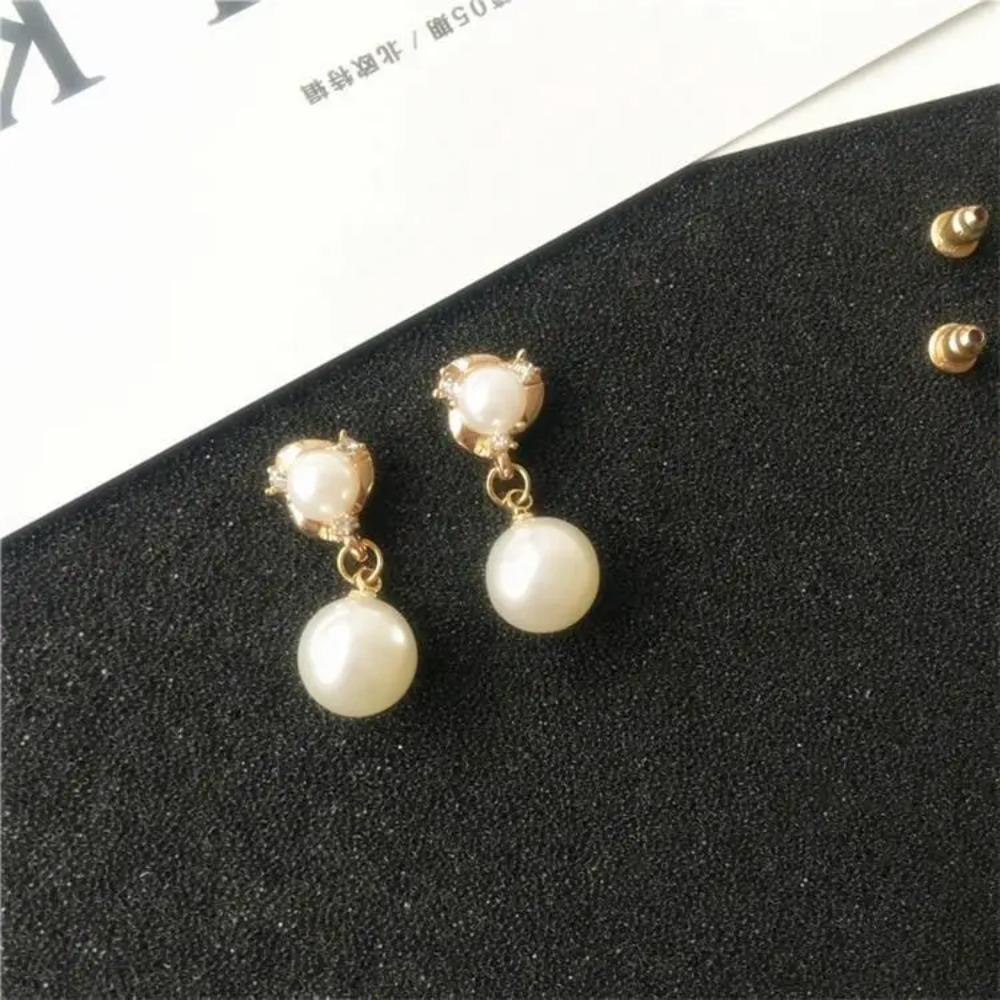 Best Selling Wild Fashion Simple Pearl Bean Earrings Women Girls Earrings Jewelry Crystal Earrings Brincos