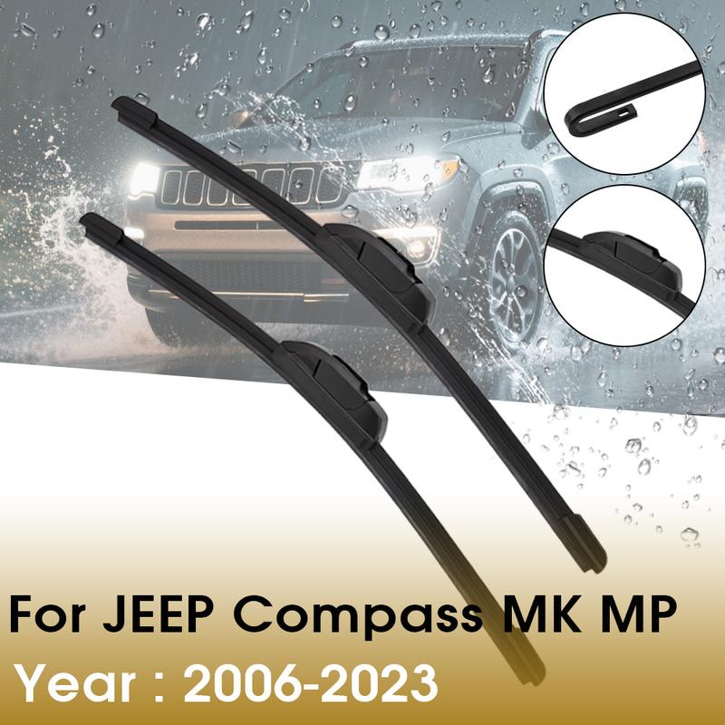 BROSHOO Car Wiper Blade Natural Rubber 2006- For JEEP Compass MK MP Front Windshield Windscreen Cars Accessories
