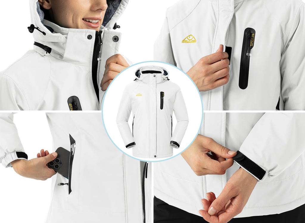 Outdoor Fleece Mountain Water Climbing Cold Weather Ski Detachable Work Winter Clothes [Gopune] Women's Jacket, Lining, Parka, Repellent, Clothes,