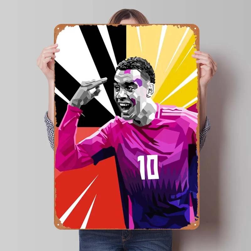 Jamal Musiala Metal Sign Sports Poster Vintage Tinplate Sign Plaque for Wall Art Decoration Gamer Room Decoration Man Retro Home