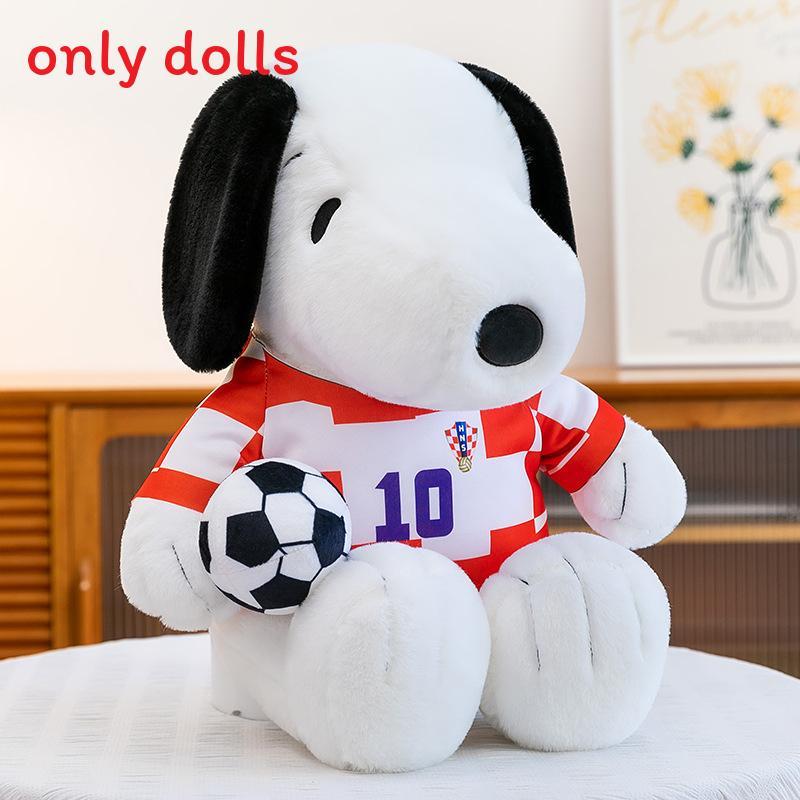 Fußball Snoopy Plüschtier mit PP-Baumwollfüllung für Kinder und Sammler