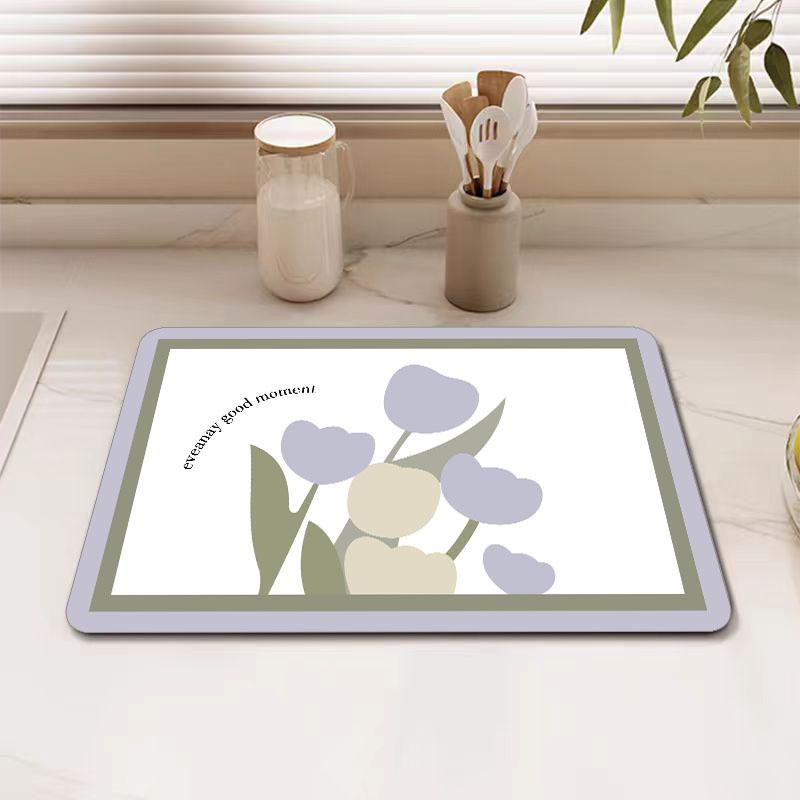 

Kitchen countertop drainage mat, diatomaceous mud absorbent mat, anti slip and anti fouling table top mat 40cmx60cm