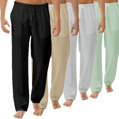 CATER1-Sommerhose für Herren, schlicht und modisch, aus reiner Baumwolle und Leinen
