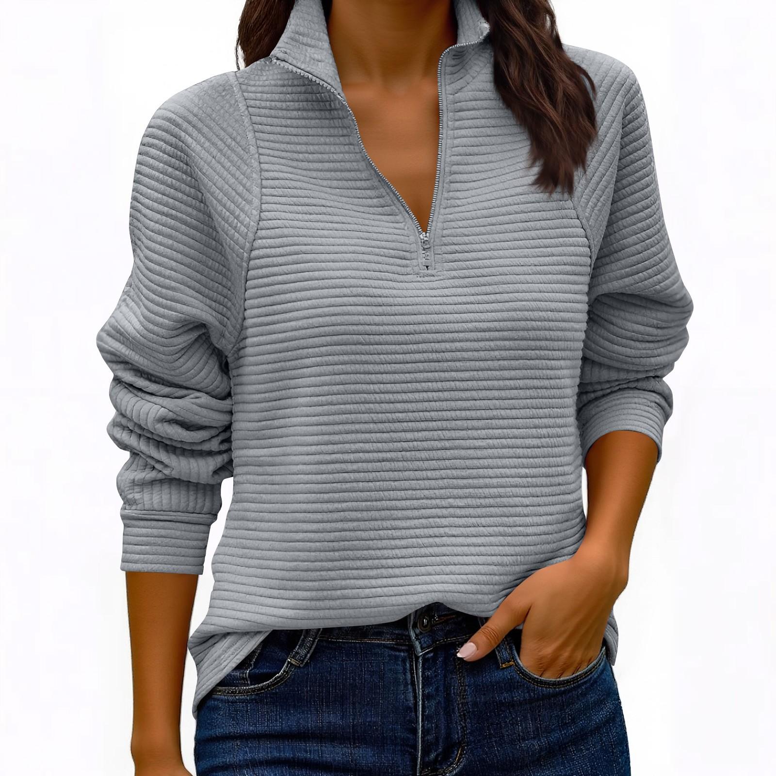 

Женский модный однотонный трикотажный свитшот с воротником-стойкой XXL