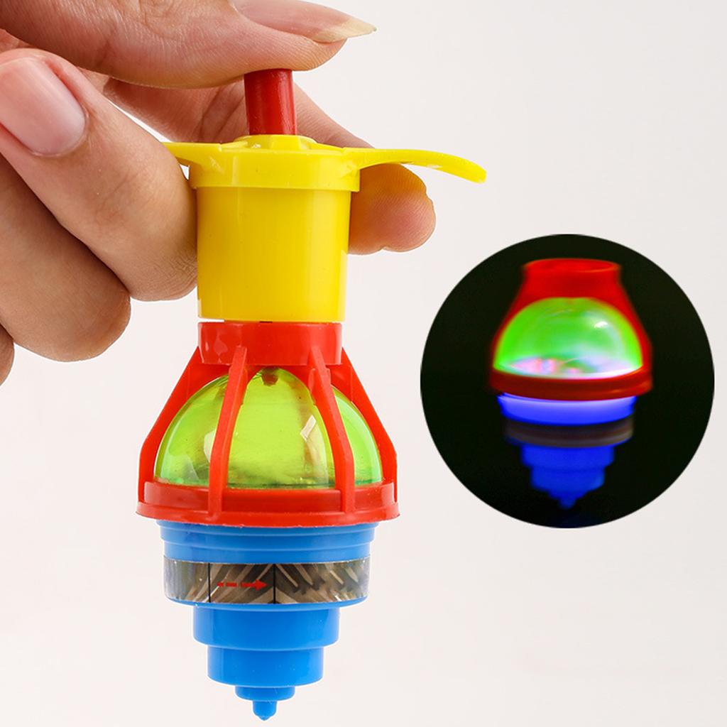 12pcs Kids Light Up Rotating Gyroscope Boys Girls Holiday Party Portable Cute Funny Flashing LED
