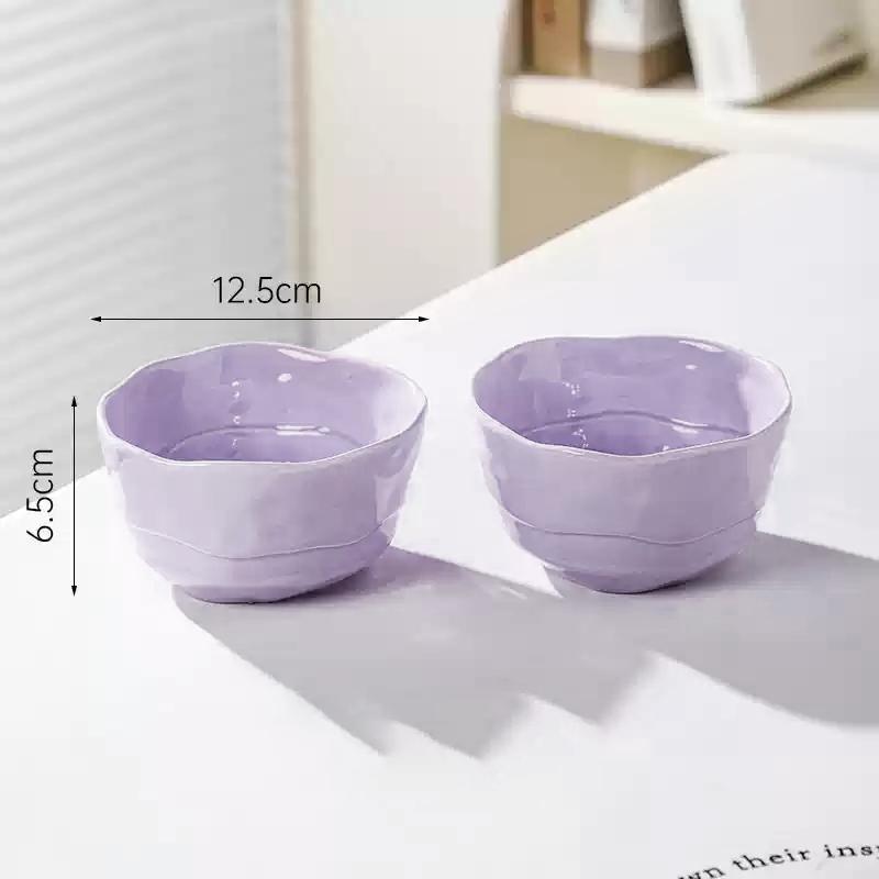 

Набор керамических мисок, 2 шт., Набор посуды, Премиальный дизайн с цветочным краем, Подходит для микроволновой печи и посудомоечной машины, Идеально для супа, салата, десерта 4.5 inch фиолетовый