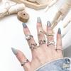 Korean Retro Fashion Hollow Heart Adjustable Cross Ring for Women