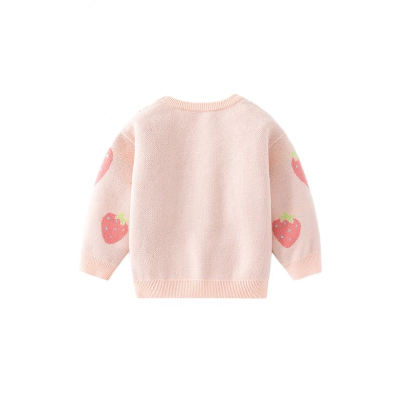 Cute Spring and Autumn Bunny Girl Combed Cotton Sweater