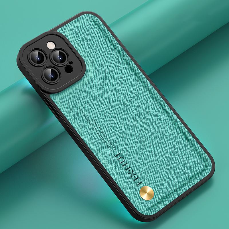 Leather Case For Magsafe iPhone 15 14 Plus 13 12 11 Pro Mini X XR XS Max Wireless Charging Build-in Iron Shockproof Phone Cover