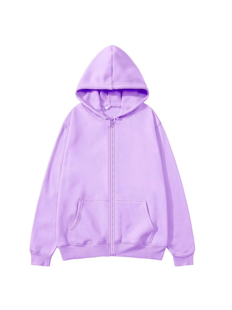 Unisex Zipper Hoodie - Velvet-Lined, Thick, Fashionable, for Autumn/Winter