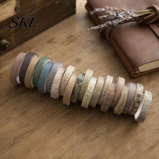 Translucent Washi Tape 20 Rolls Vintage Set, Retro Patterns Decorative Masking Tapes Japanese Paper for Arts, DIY Crafts, Journals, Planners,