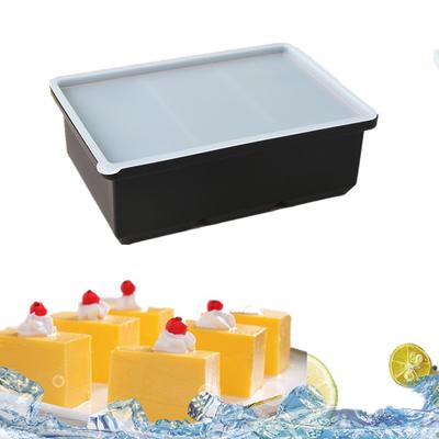 Rangement Géant Pour Nourriture Repas Sauce Avec Couvercle Plateaux Congélateur en Silicone Très Grand Soupe Glace 3 Cubes Plateau Moules Congélation Alimentaire