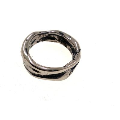 S925 silber ring casting breite version unregelmäßigen meson retro alten hip hop konkaven und konvexen ring Thai silber ring