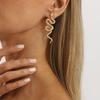 European American Twisted Snake Earrings Light Luxury Exquisite Zodiac Snake Animal Earrings For Women Trendy Fashion Jewelry