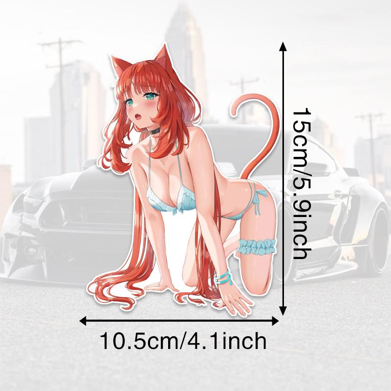 DM72#15cm Hravé a zábavné Anime Girl Vinylová samolepka na auto Vodotěsná vinylová samolepka Autodoplňky Dekor