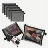 1pcs Unisex Mesh Clear Cosmetic Bags Small Large Black Makeup Bag Portable Travel Toiletry Organizer Case Lipstick Storage Pouch