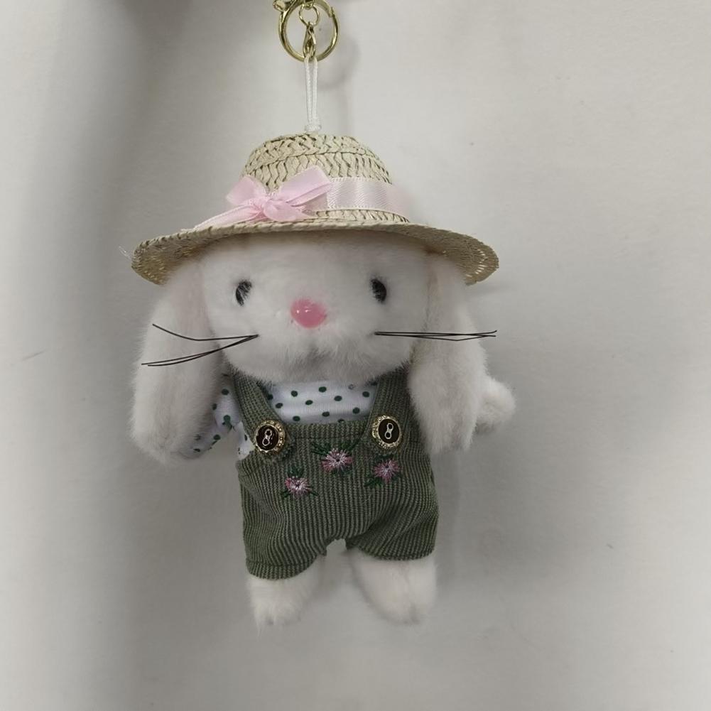 14cm Plush Stuffed Garden Bunny Plush Toys Handmade Clothes and Hats Gardener Little Rabbit Doll Christmas Gifts for Kids