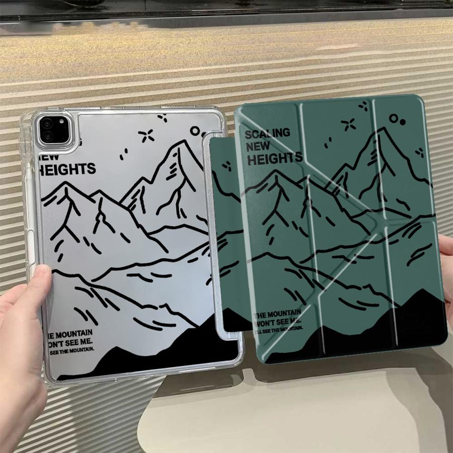 Snow Mountain Art Y-Fold Holder Cover Tablet Case For iPad Pro 11th 10th 9th 8th 7th 12.9inch Pro 2025 Mini 6 7 Air 4 5 M3 M2 1