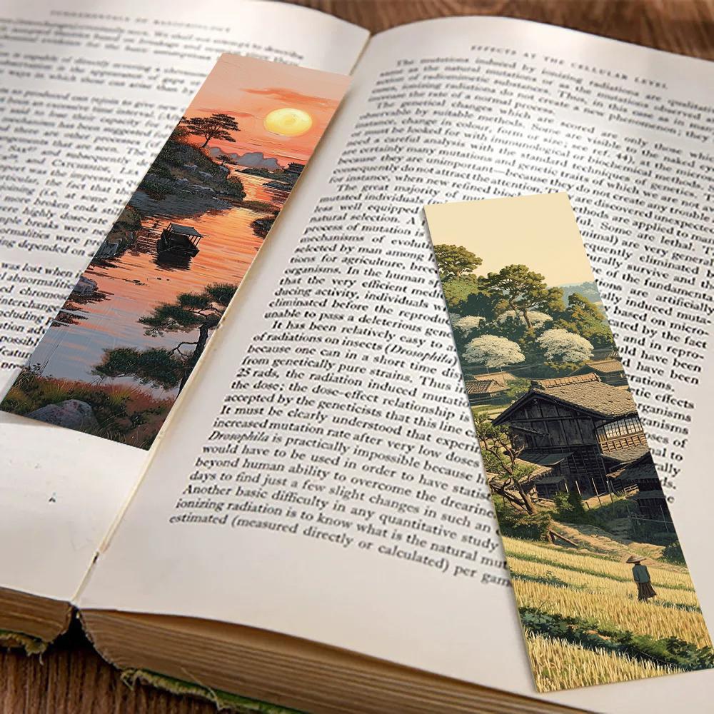 30PCS a Landscape of Lakes and Mountains Bookmarks Creative Gift Stationery Supplies Luggage Student Gifts Room Living Bookmark