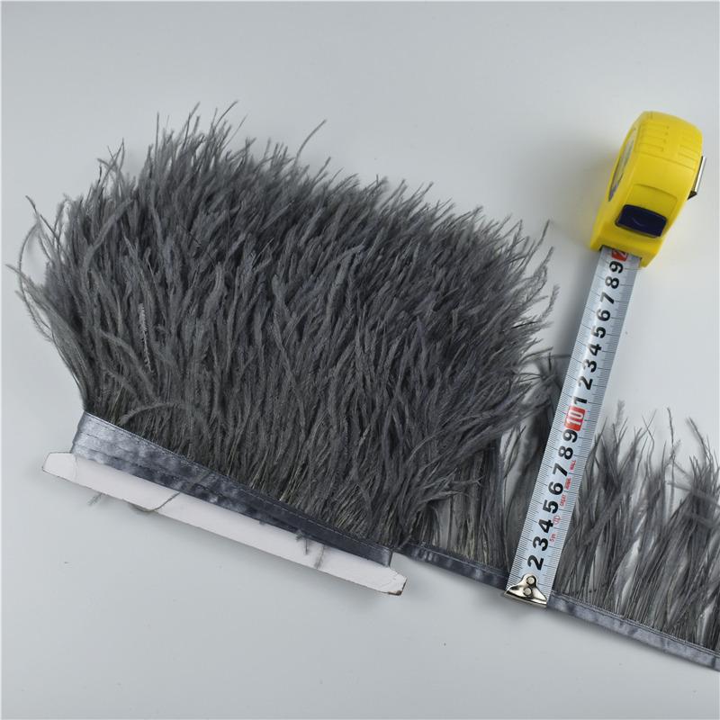 Feather1meters Real Ostrich Feather Trim Fringe White Ostrich Feathers for Clothes Ribbon Trims Feather Skirt Plumas Plume Decoration
