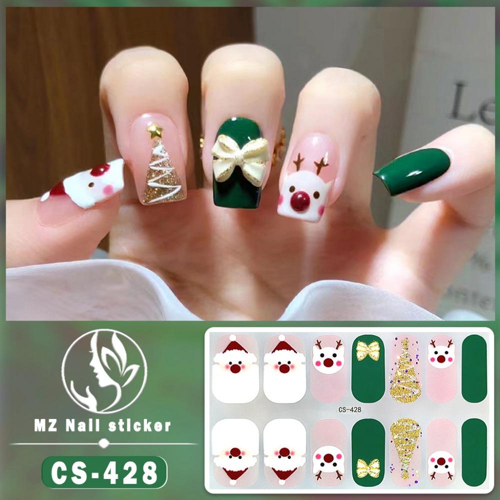 Christmas Waterproof No-bake Gel Nail Polish Film Full Sticker European and American Style Nail Film Sticker Nail Film Sticker
