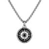 Vintage Compass Pendant Necklace Stainless Steel Disc Necklaces Gold Plated Anti Tarnish Chain Pendants  ALN25123178