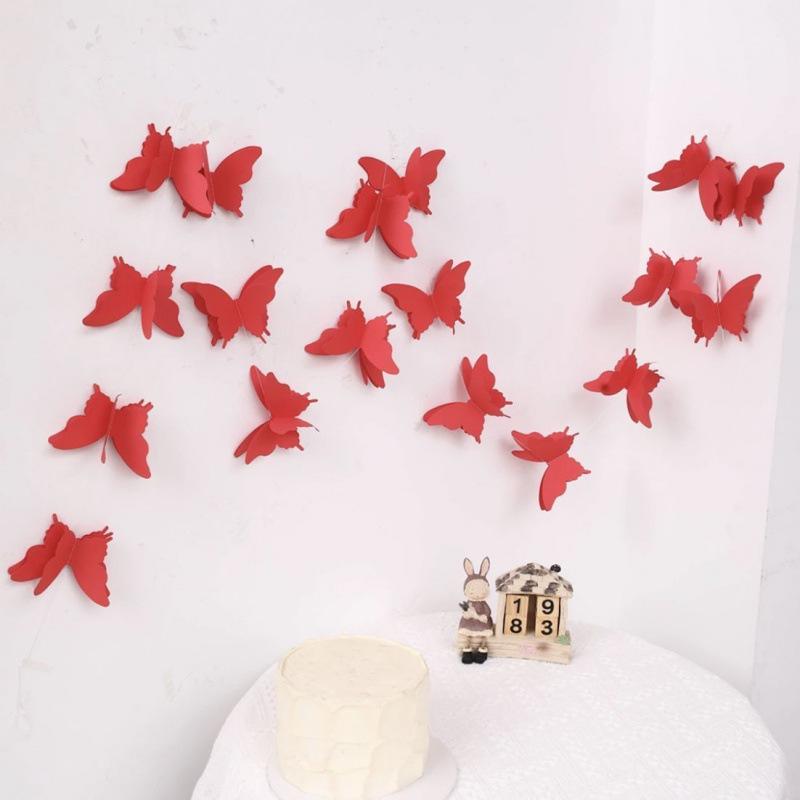 Butterfly Flower Wedding Decoration Set: Double Happiness Curtains & Pendants for Bedroom & Living Room