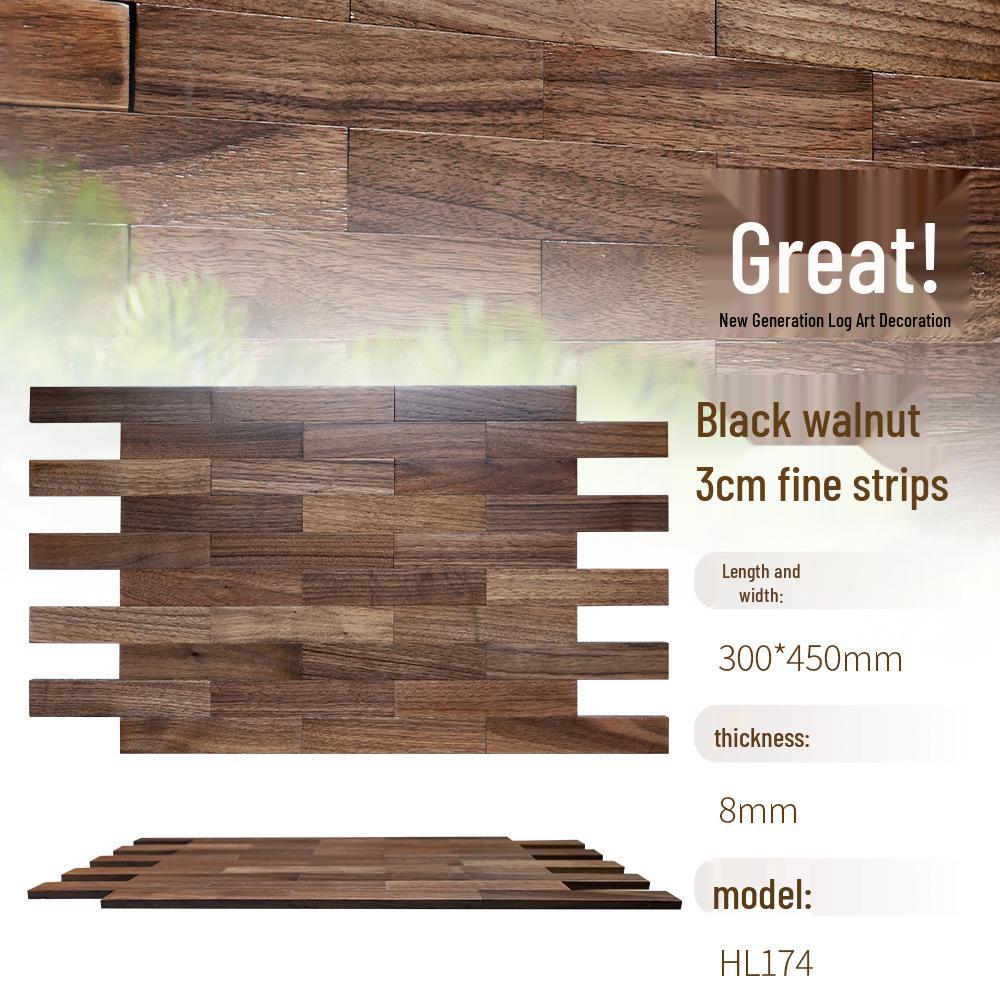

Classical Black Walnut Wood Mosaic Interior Wall Decor for Living Room 200x800