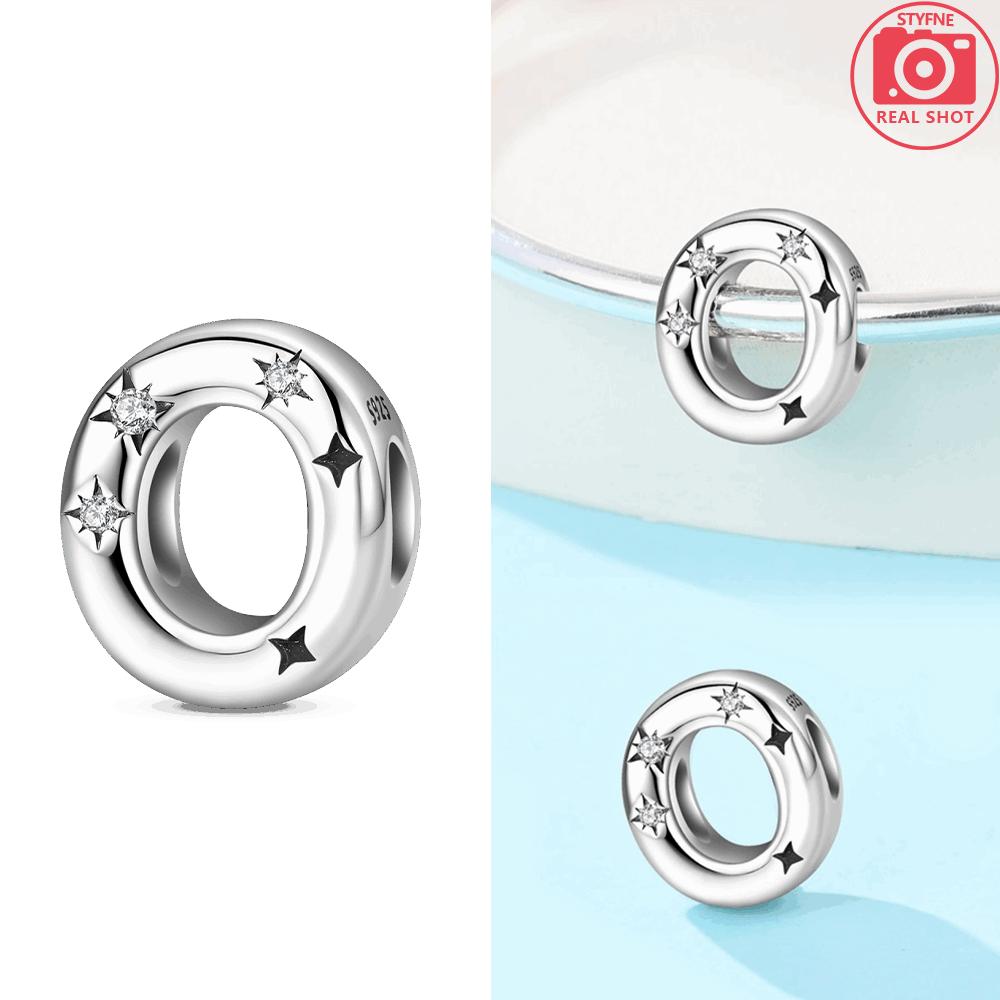 Letter Pendant Love White Zircon Stars Original Copper English Letters Beads Fit Bracelet Accessory Jewelry Gift Women Diy