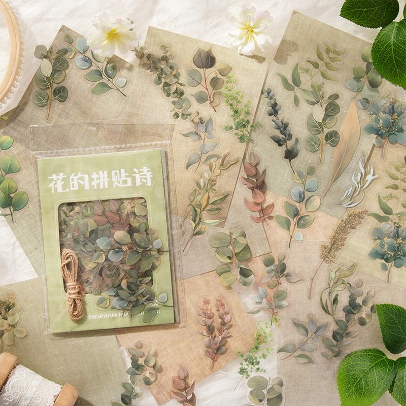 

70 pcs Flowers Plant Stickers aesthetic Decorative Diary Stickers Album Scrapbooking material Hand Account Junk Journal Supplies