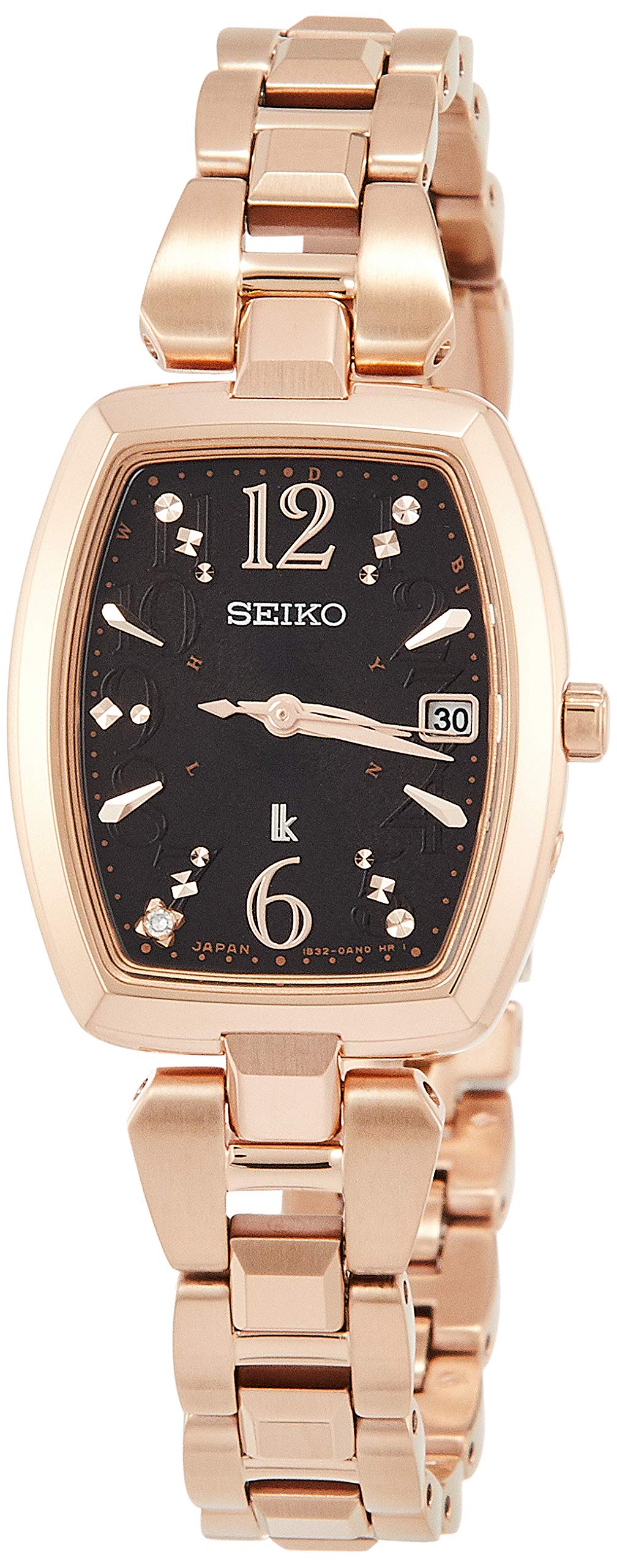 

Lucia Solar Radio Brown Diamond Dial Tonneau Shape SSVW128 Pink Gold [Seiko Watch] Women s